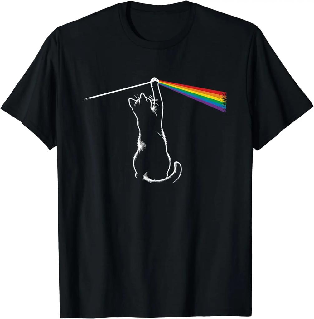 Funny Cat TShirt Cat Rock Music Print Men Women Clothing Streetwear Graphic T Shirts Anime Clothes Men and Womens Tshirt