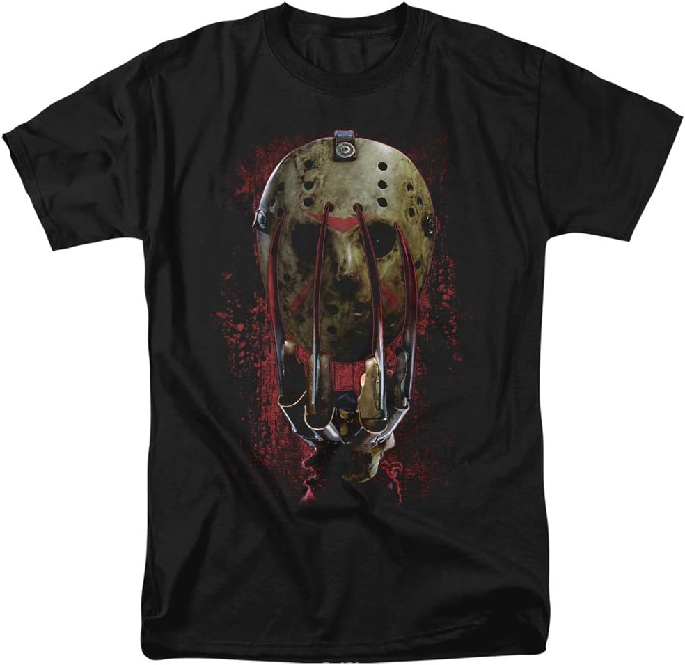 Freddy vs Jason Mask and Claws Unisex Adult T Shirt for Men and Woman