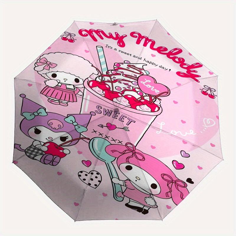 My Melody,Sweet Day Automatic Umbrella-Foldable, Durable 8-Bone Design, Compact and Stylish, Great for Camping, Halloween, Christmas, Mother
