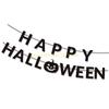 1Set Happy Halloween Banners with Pumpkins Sign Halloween Party Decorations Halloween Banners Hanging Party Supplies top sale
