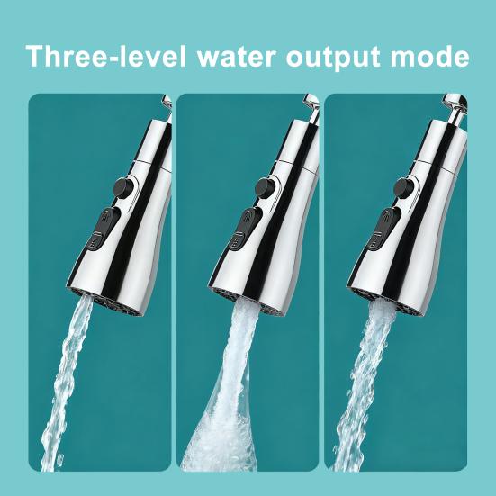 Kitchen Faucet Extender 360 Degrees Rotatable 3 Modes Adjustable Sprayer Attachment