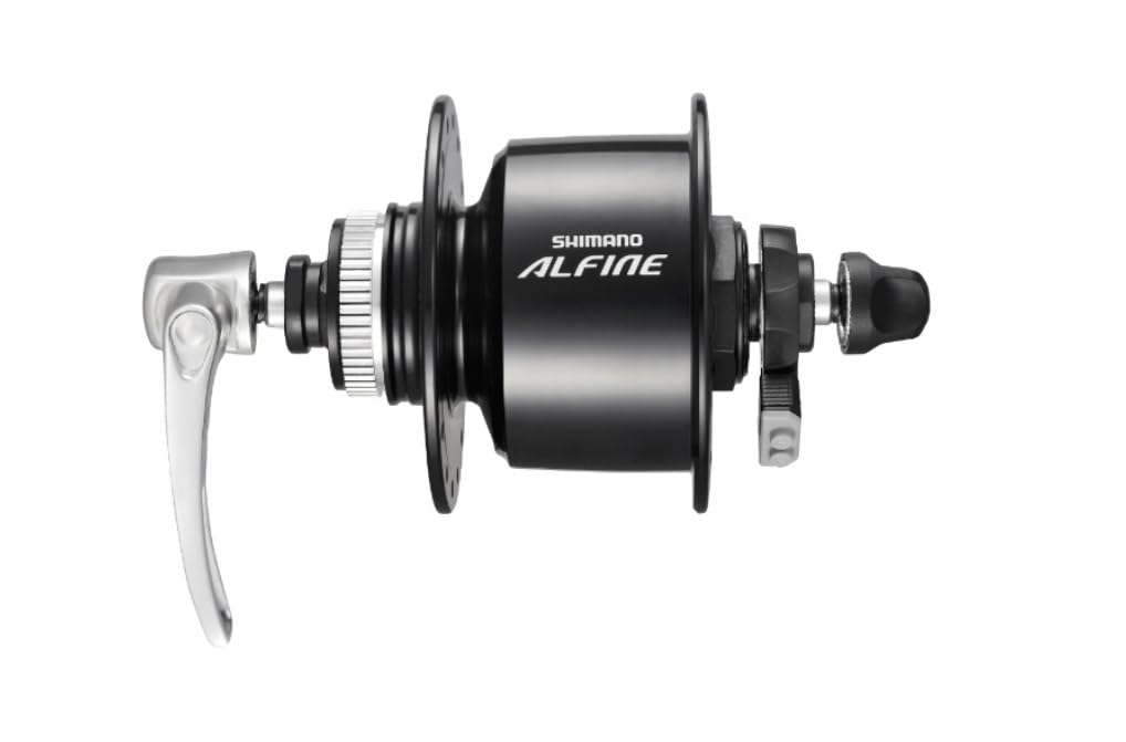 SHIMANO Динамо-втулка QR Center Lock Rotor EDHS501AL DH-S501 Черная, 36 отверстий, E2, 6В-3,0Вт, Совместимая, OLD 100мм,