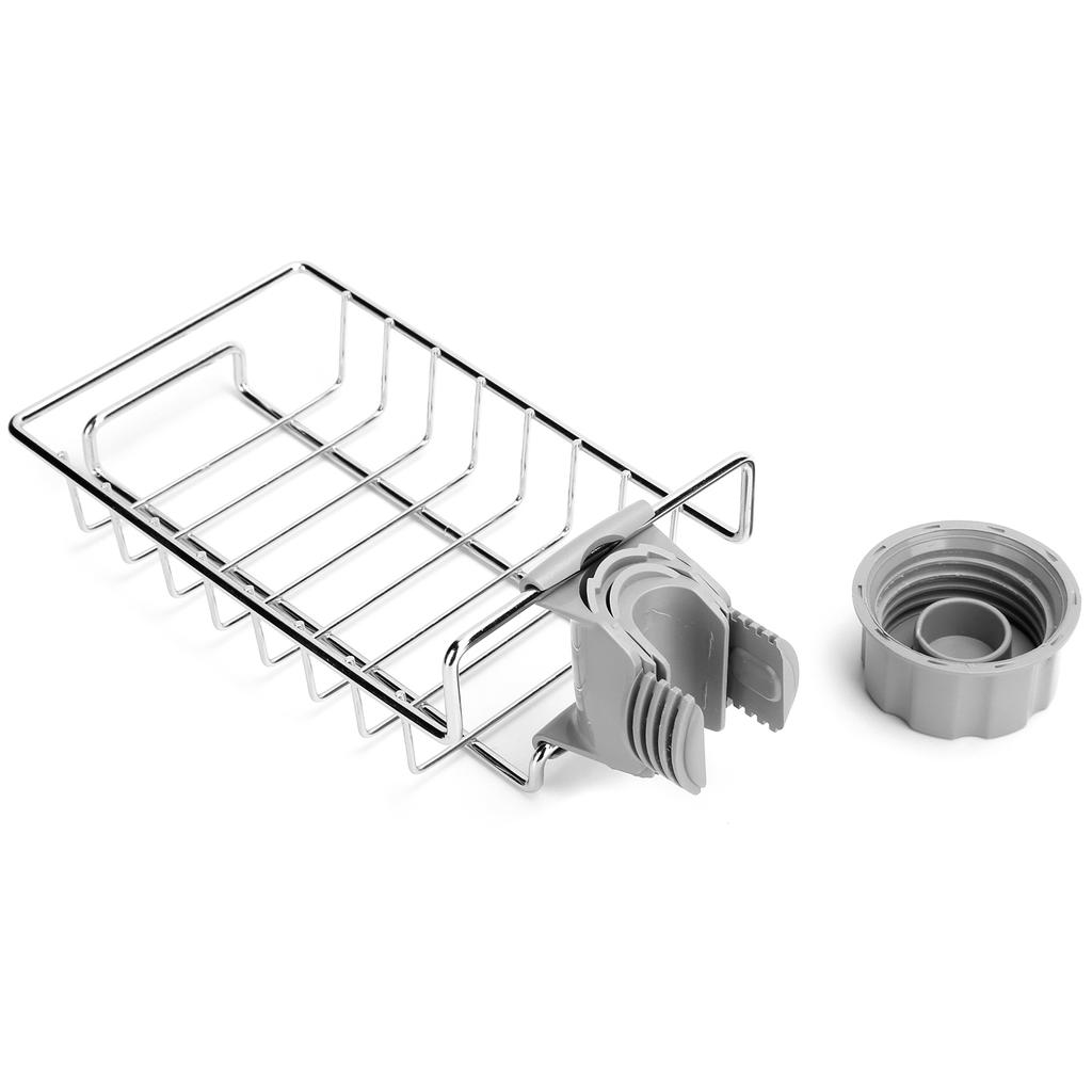 Подвесная стойка для хранения на раковину, зажим для крана из нержавеющей стали, полка для сушки, органайзер для кухонных тряпок