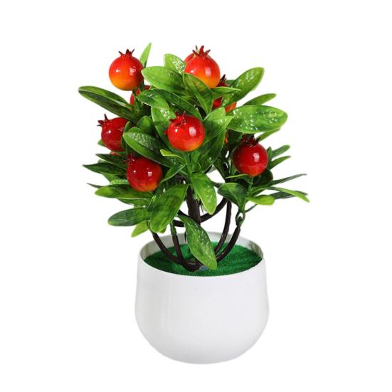 Имитация бонсай, не увядает, никогда не выцветает, устойчива к атмосферным воздействиям, легкий уход, 12 фруктов, искусственный апельсин, персик, фрукты, бонсай, декор для гостиной