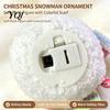 Warm White LED Hanging Decor Lighted Snowman Christmas Ornament with Knitted Hat, Light Cute Holiday Tabletop Pendant for Tree, Decorations Gift Kids