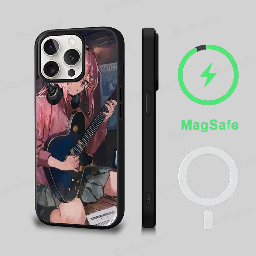 Anime B-Bocchi The Rock Phone Case Magnetic Case For IPhone 16 14 13 12 11 15 Pro Max Plus For Magsafe Wireless Charge Cover