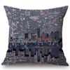 Us City Skyline Sketch Chicago Los Angeles Home Art Decoration Sofa Throw Pillow Case Cotton Linen Post Modernism Cushion Cover