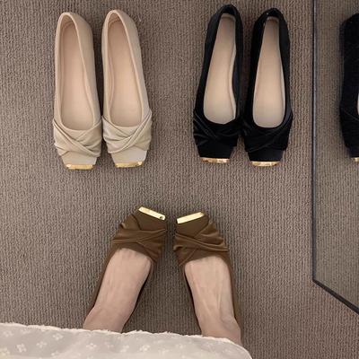 Плоские темпераментные нежные туфли для пожилых людей, женские туфли 2025 года, новые весенние туфли Мэри Джейн с французским квадратным носком