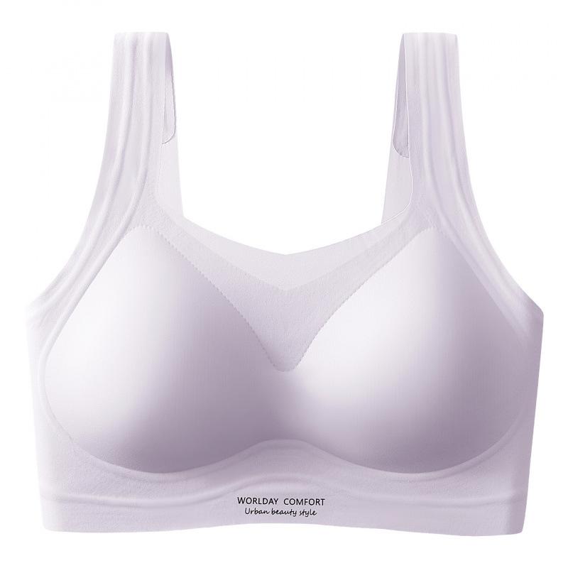 Traceless underwear women's small breasts gather and show large external expansion integrated fixed cup no steel ring closed breast anti-sagging bra