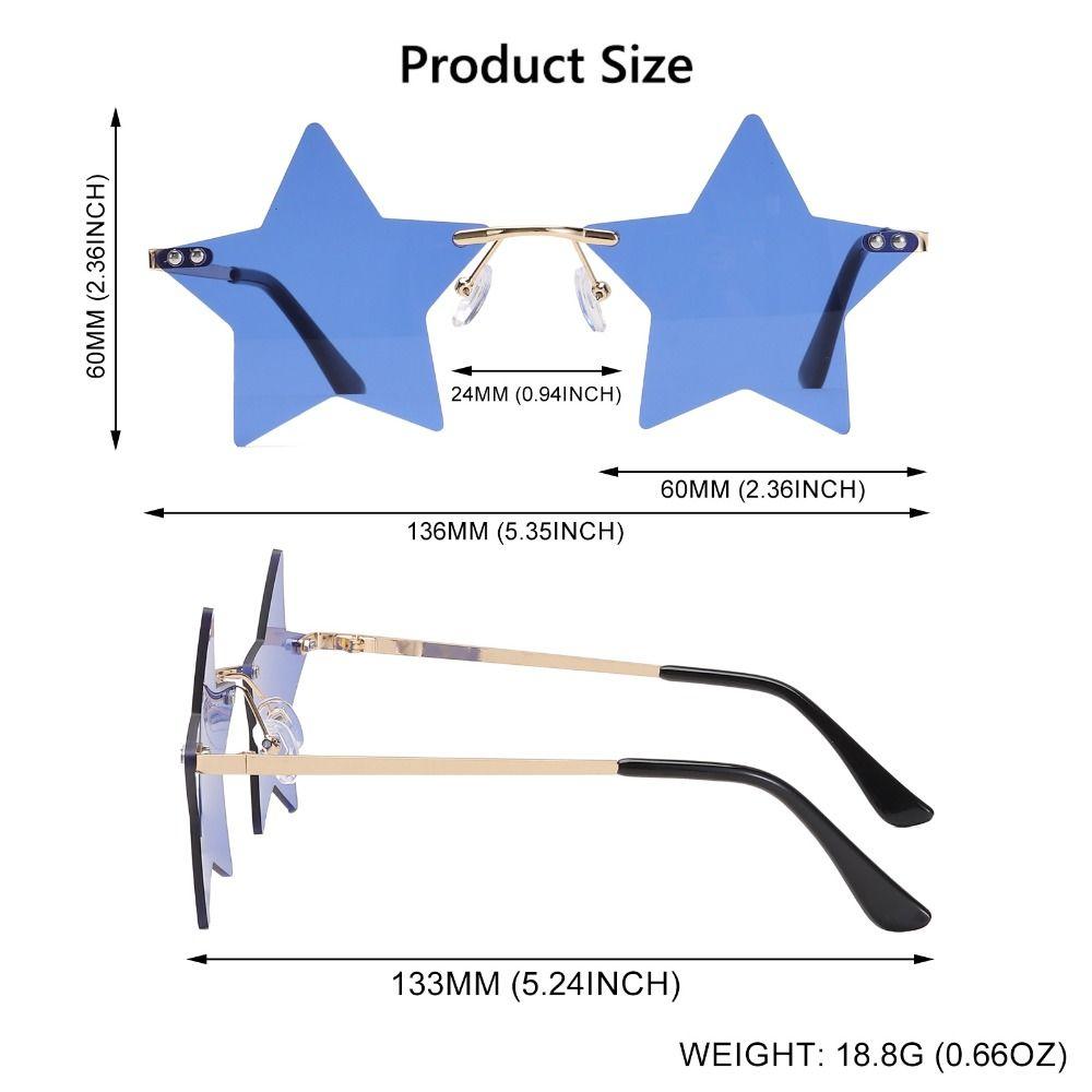 UV400 Street Shot Eyewear Pentagram Sunglasses Star Shape Sunglasses Rimless Sun Glasses