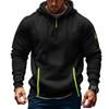 Men's Sweatshirts Autumn Winter Fleece Lining Hooded Sweatshirt Zip Multi-pocket Pullover Men's Sports Jacket Men