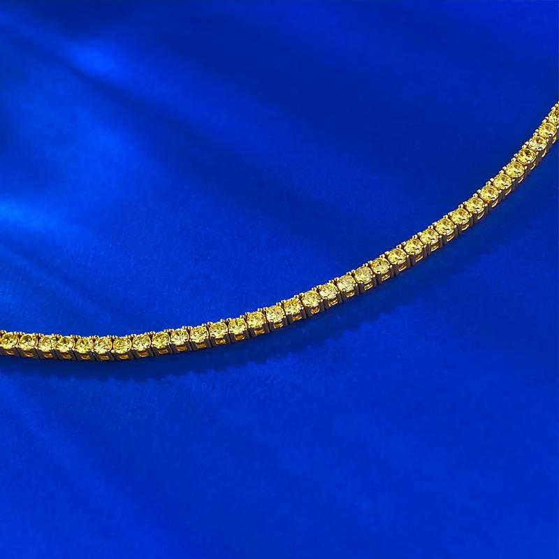 Ювелирные изделия Желтый Полный бриллиант Желтый бриллиант Браслет Повседневная Классика Ol