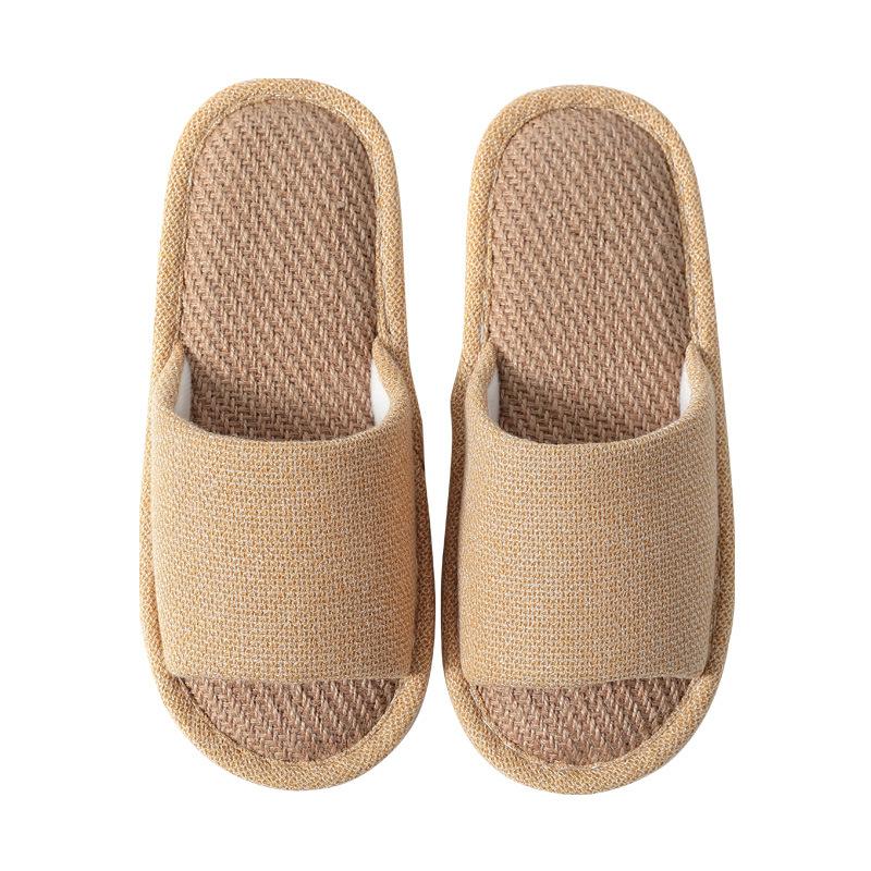 Новинка 2024 года для женщин и мужчин, льняные тапочки из хлопка и конопли, женские нескользящие дышащие тканевые тапочки на толстой подошве, весна-лето-осень