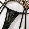 Aduloty Женское сексуальное нижнее белье, тонкая сетка, перспективный леопардовый узор, кружевное эротическое нижнее белье, бюстгальтер на косточках, комплект из трех