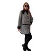 Fierte Women's Large Size Coat Lm96020 Button Closure Lining Leather Detail