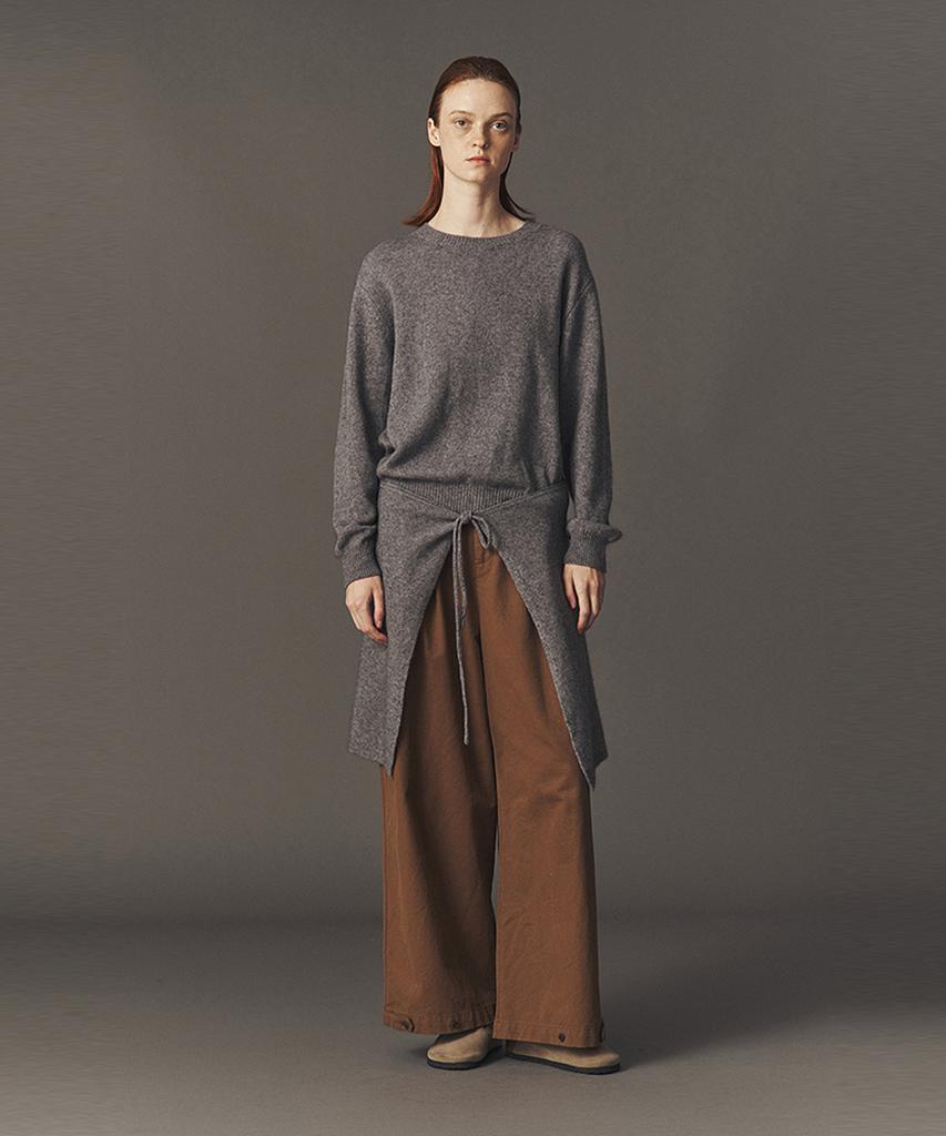 Awi Wool Blend Knit Wrap_Charcoal