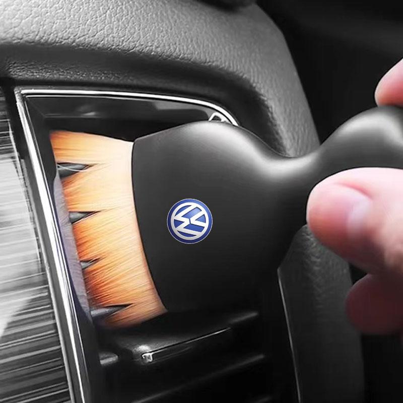 Valve Stems Caps Car Cleaning Soft Brush With Casing Air Vent Clean Tool Dusting Crevice Brush Auto Interior For Volkswagen VW R QS0