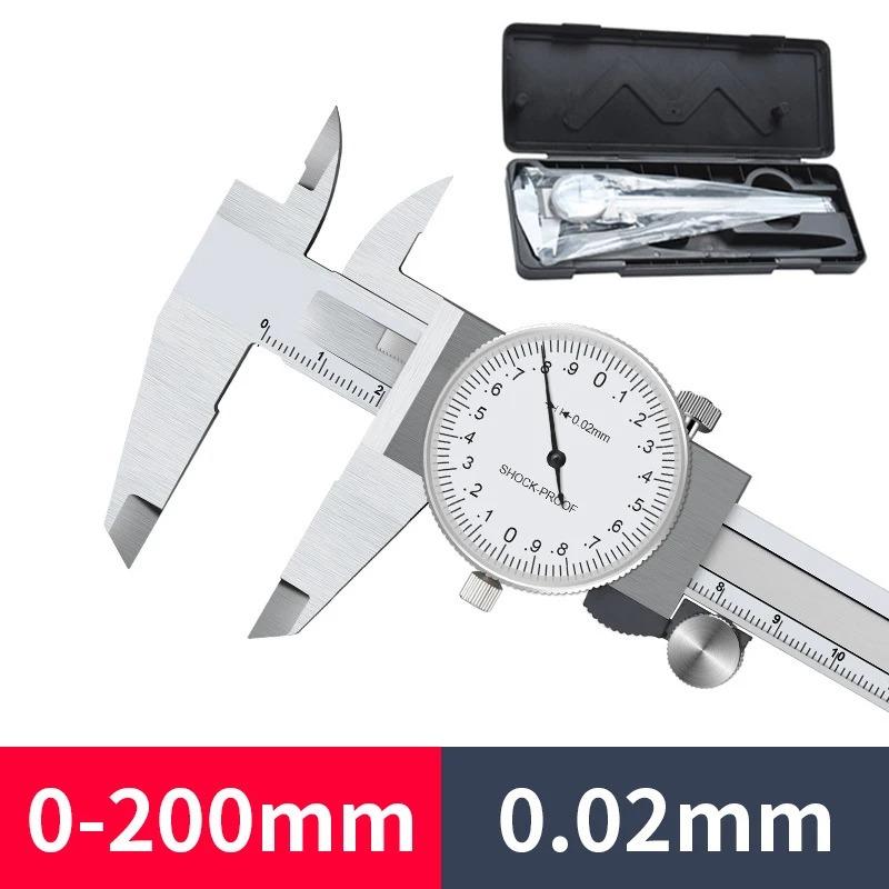 0,02 мм высокоточный штангенциркуль с нониусом 0-150-200 мм антивибрационный пахометр циферблатный штангенциркуль металлическая линейка глубиномерный инструмент