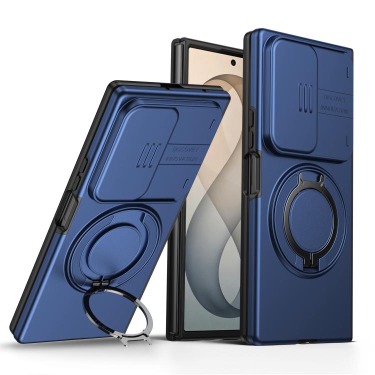 Camera Sliding Shield Magnetic Rotation Holder Phone Case