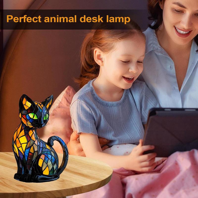 Animal Table Lamp Creative Resin Ambient Light New Art LED Night Light Resin Statue for Wedding Party Shelf Bedroom Home Bed