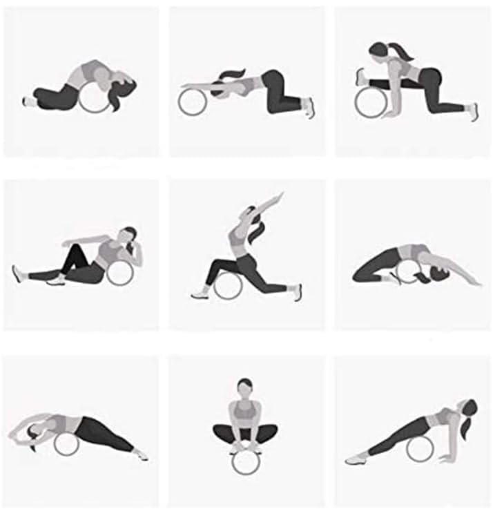 Chelien Yoga Wheel Foam Roller 33cm X 13cm Ring Fitness Flexible Cork Wood Grain Inner (Simple + Wheel)