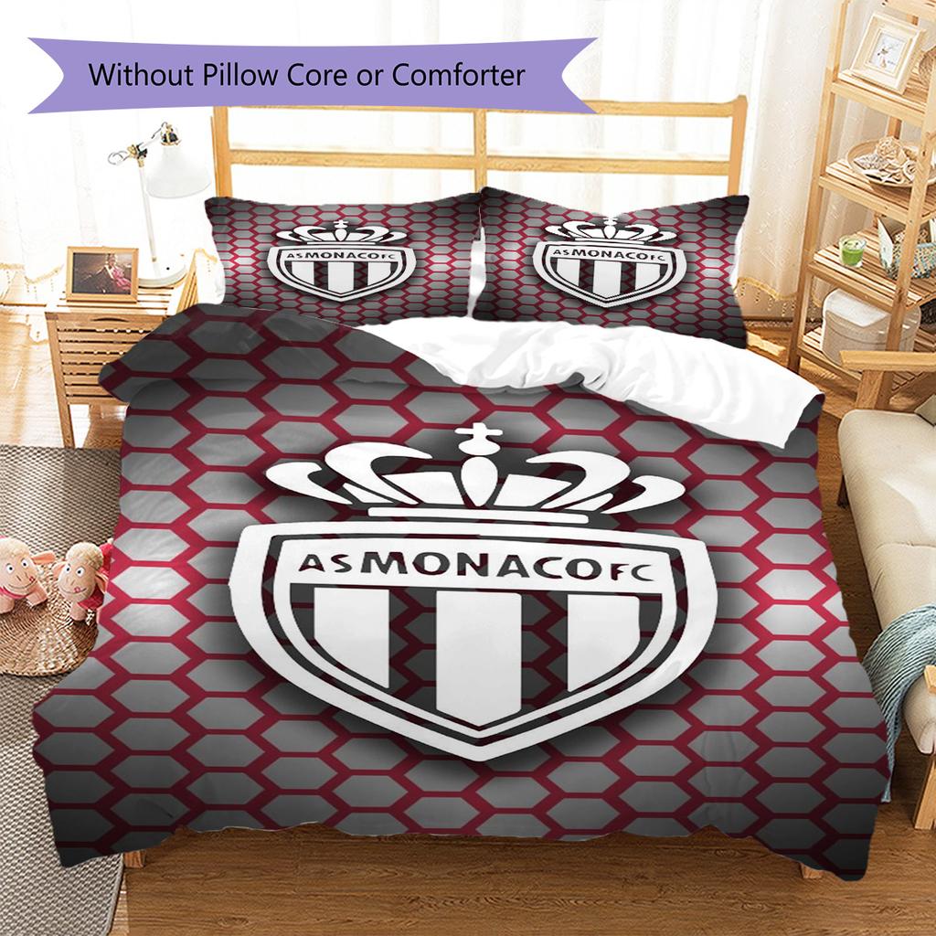 AS Monaco Pattern Bedding Set Quilt Cover Pillowcase Home Decor Gift (1 * duvet cover + 2 * pillowcase, without core)