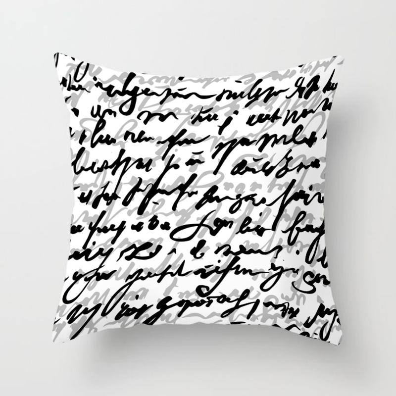 Black Geometric Square Pillowcase Printing Car Sofa Office Chair Pillowcase Simple Home Decoration