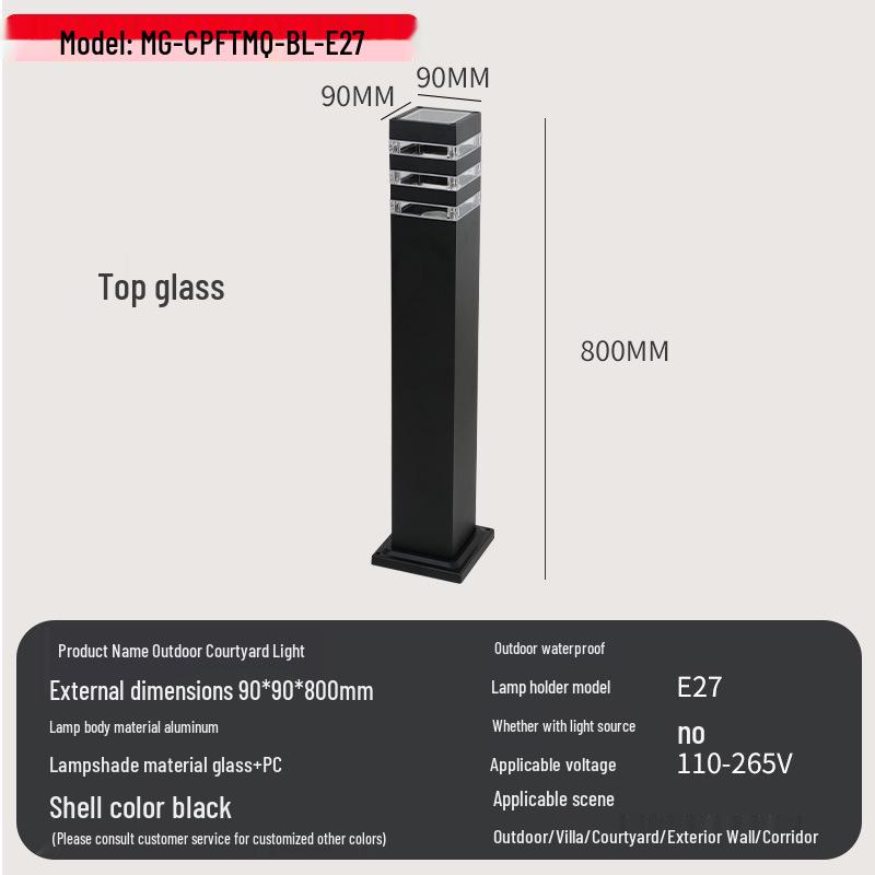 Водонепроницаемый садовый светильник из алюминия и стекла, европейский стандарт - Уличное минималистичное исполнение