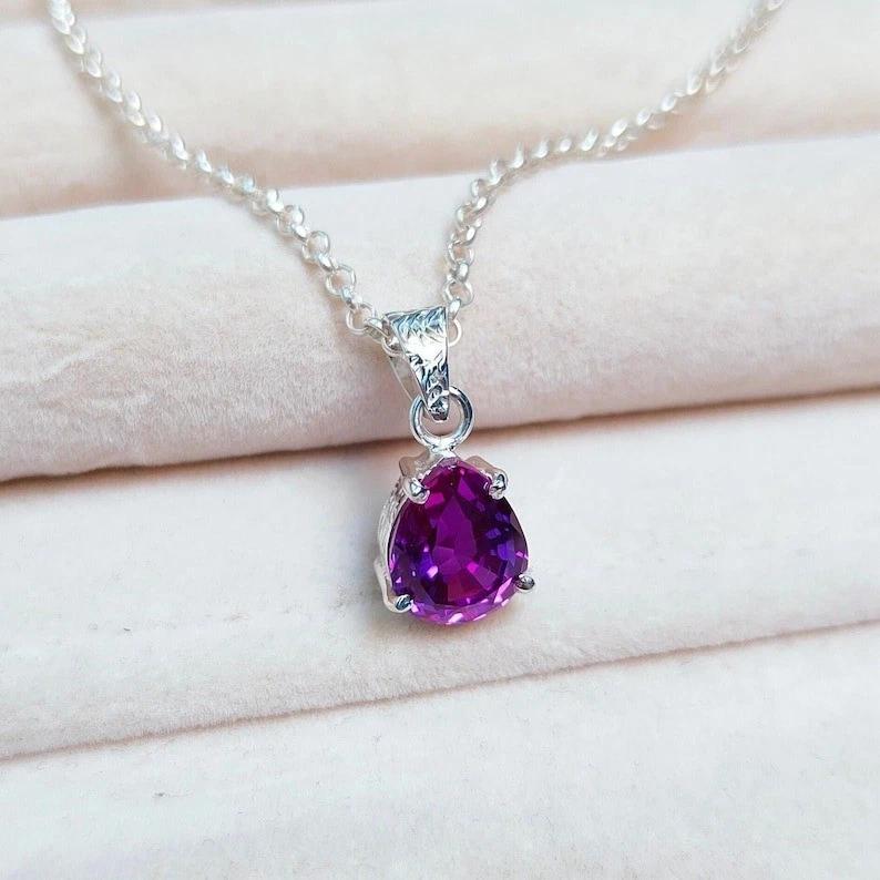 Natural Purple Tanzanite 18 Ct   Pear Cut 925 Sterling Sliver