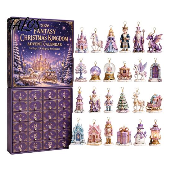 Christmas Advent Calendar 2024 2026 Nutcracker Calendar, 24-Day Acrylic Ornament Set with Classic Festive Decoration for Home Soldier Figures,