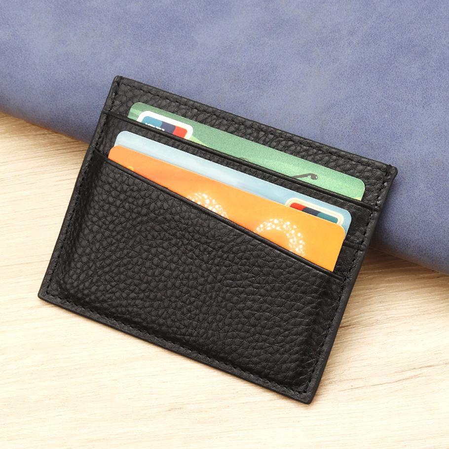 Кошелек для кредитных карт, кожаный ультратонкий кошелек с блокировкой RFID, тонкий минималистский чехол для кредитных карт, кошельки для мужчин