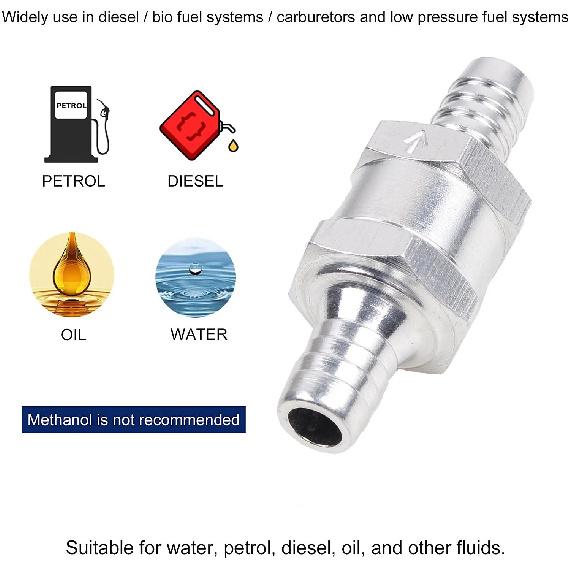 Aluminum Alloy Check Valve for Automotive Diesel Fuel Pipeline 6/8/10/12mm Sizes Available for Machinery