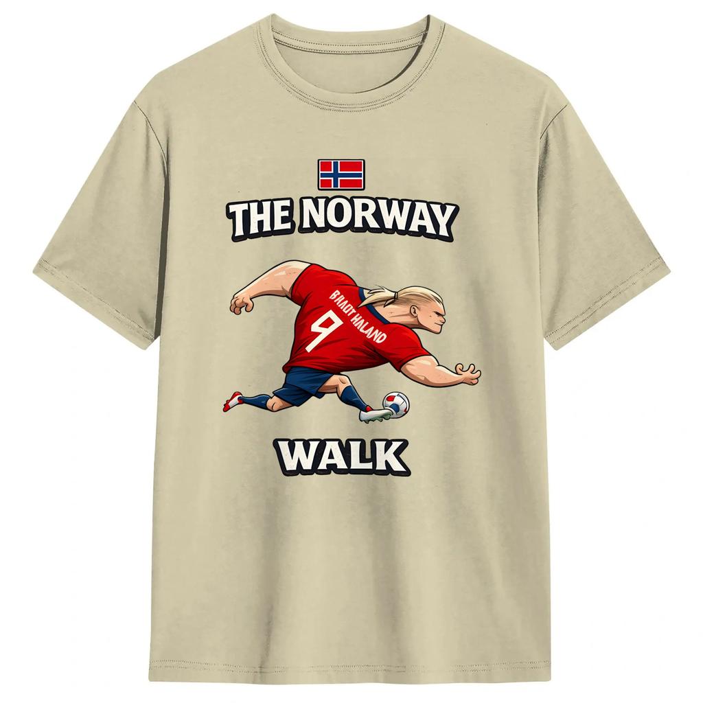 Unisexs Erling Haaland T Shirts The Norway Walk Pure Cotton Tops Vintage Short Sleeve Crewneck Tees Summer TShirts