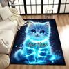 1PC Custom Name Blue Kitten Theme Floor Mat Ideal for Living Room, Game Rooms, Office, Bedroom, Office Floor Mat , Floor Mats for Home