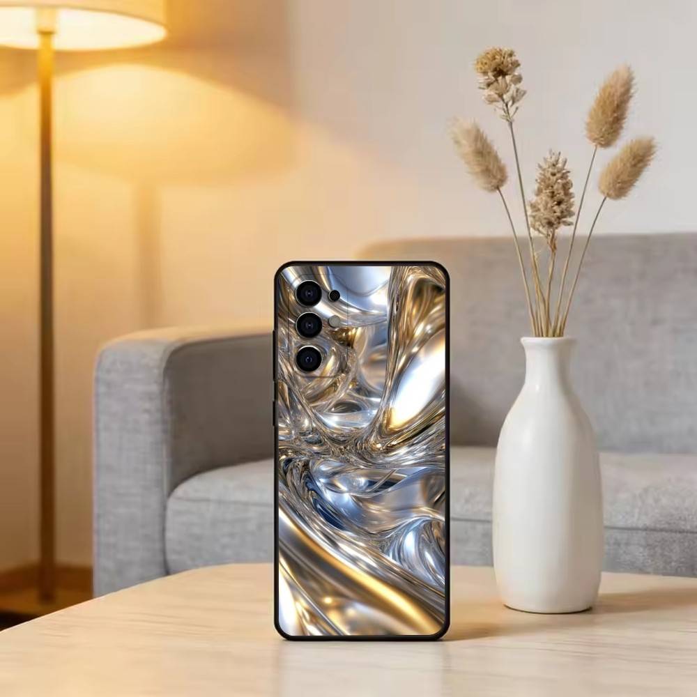 Металлический узор Чехол для телефона Для Samsung S25,S24,S21,S22,S23,S30,Ultra,S20,Plus,Fe,Мягкий силикон Черный чехол