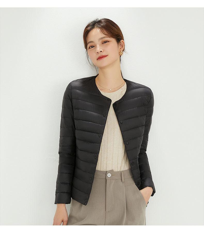 2023 Autumn Winter Down Jacket Women Slim Thin Light 90% White Duck Down Coat Parkas Ladies Long Sleeve Large Size Warm Outwears