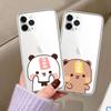 Парный чехол для телефона Bubu And Dudu для IPhone 15 Pro Max 11 12 13 14 Mini X XR 7 8 Plus SE2, мультяшная животная крышка для мобильного телефона