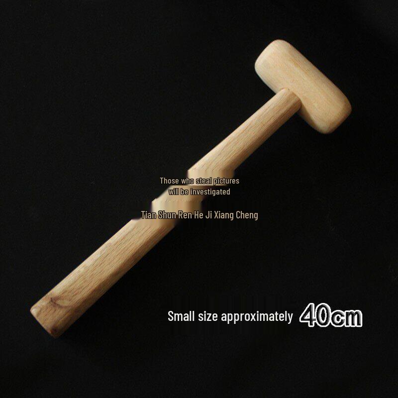 Solid Wood Temple Gong Mallet - Original Wood Color Mallet for Striking Board or Dharma Instrument