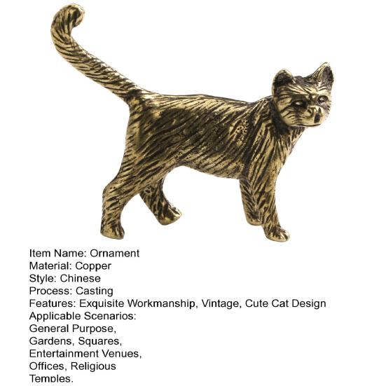Статуэтка кошки Изысканная работа Ручная работа Металлические милые фигурки маленьких животных Миниатюры Украшения для дома Аксессуары AVE