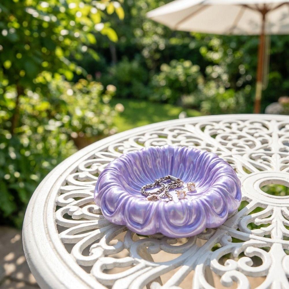 Satin Stripe Jewelry Display Tray 3D Printed Decorative Bowls Jewelry Organizer Dressing Table