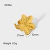 European and American ins personalized retro flower flower wide-sided opening ring plated with 18k gold stainless steel exaggerated waterproof ring