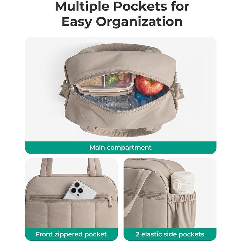 Fashionable Fluffy Lunch Bag Women's Warm Lightweight Handbag Portable Crossbody Insulated Lunch Bag