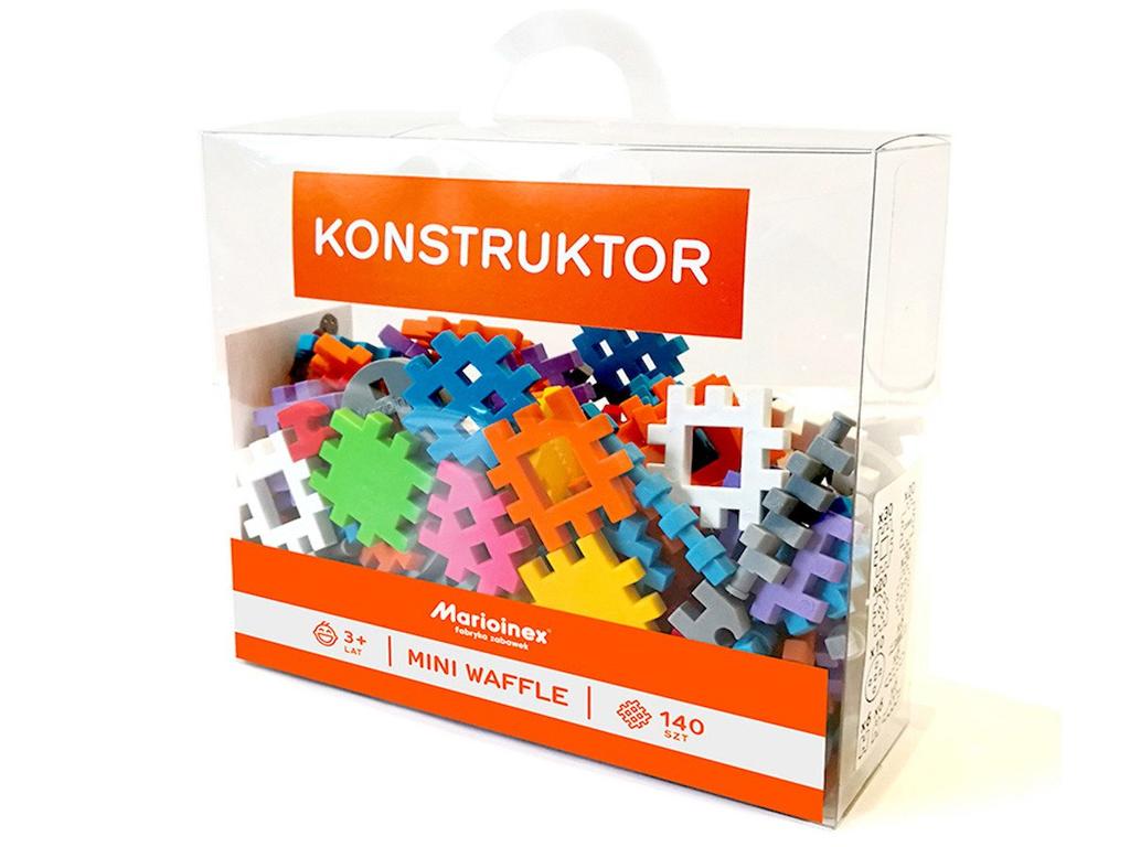 Klocki Edukacyjne Marioinex Mini Waffle Konstruktor 140 Elementów Dla 4-Latka Wspierające Motorykę
