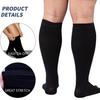 1 Pair Sport Sock Great Compression High Elasticity Plus Size Mid-tube Breathable Soft Anti-slip Solid Color Running Hiking Obesity Stockings