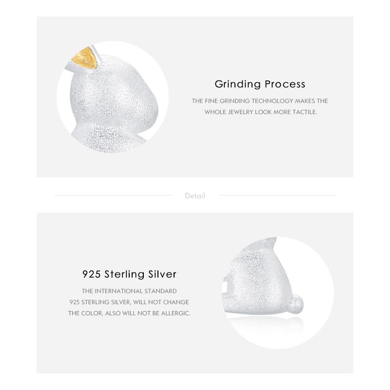 MODIAN 925 Sterling Silver Tiny Cute Rabbit Stud Earrings Fashion Romantic Silver Ear Studs For Women Girls Fine Jewelry