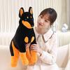 Sitting Doberman Pinscher Plush Toy Cute Soft Fluffy PP Cotton Stuffed Dog Animal Kids Comfort Toy Doll Home