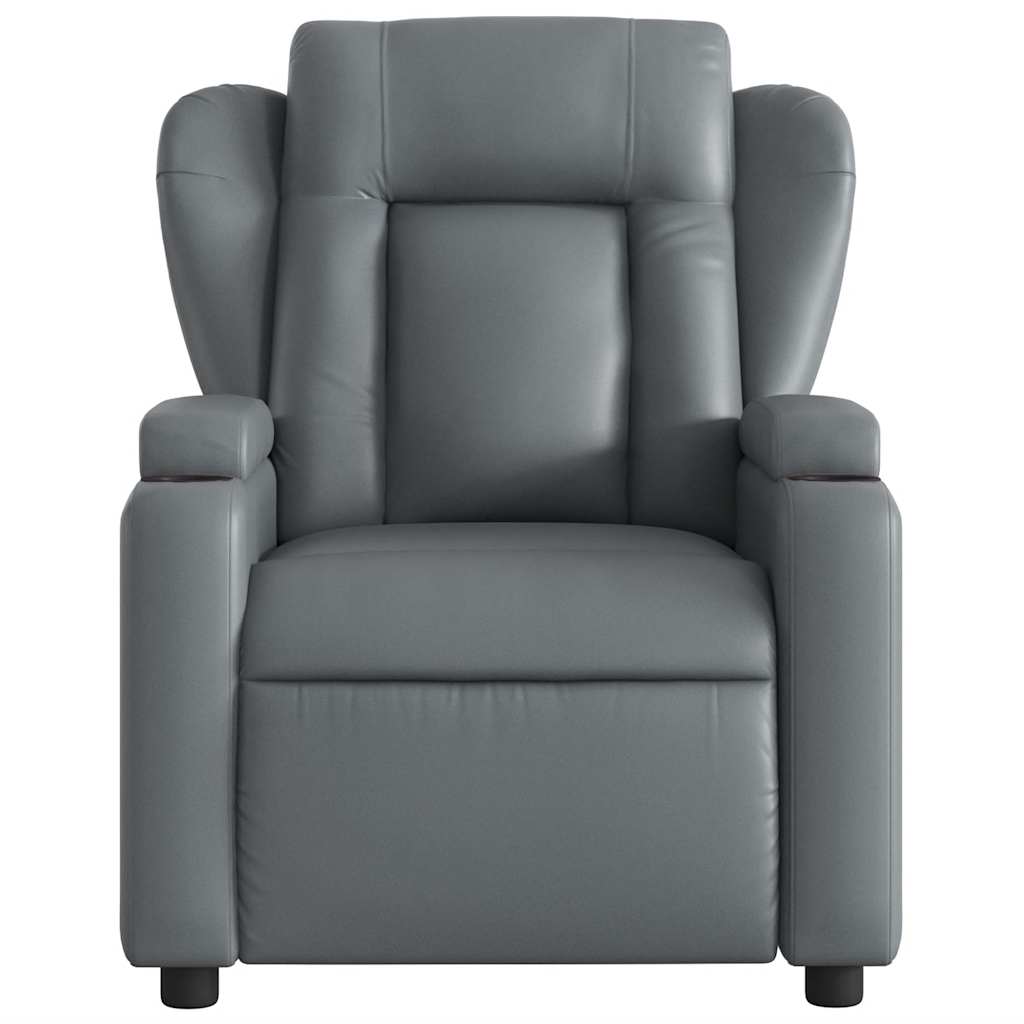 Electric Massage Chair Grey Artificial Leather