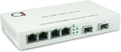 Оптический медиаконвертер 2 открытых порта SFP-слот 4 порта, совместимый с UTP Мини-коммутатор Функция автоматического определения Gigabit Ethernet Совместимость с SFP + RJ-45
