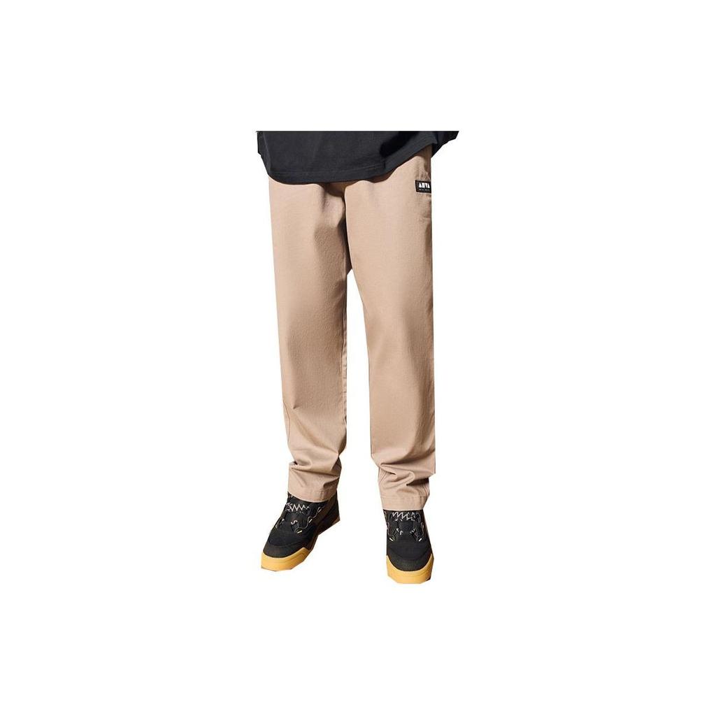 Anta Sport Life Series, однотонные свободные спортивные штаны с эластичной резинкой на талии, штаны унисекс, льняно-серые 172238502-1