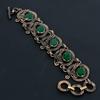 Lab-Created Wonderful Emerald Gemstone Handmade Pure Copper Wire Wrapped Bracelet Jewelry